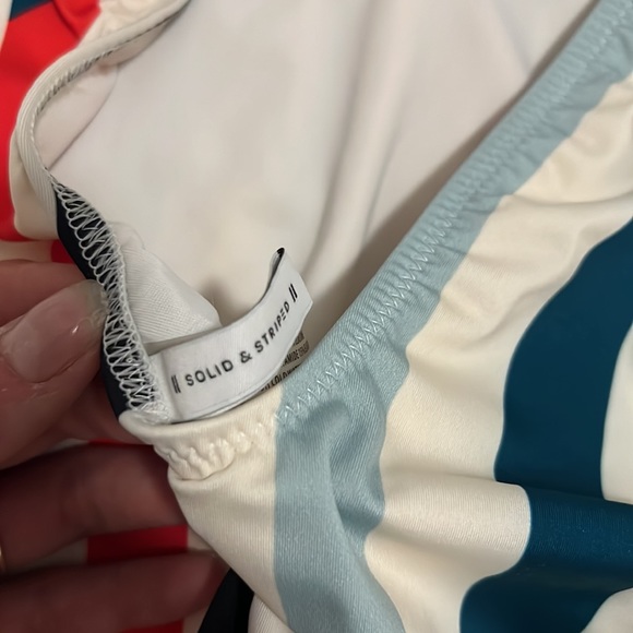 THE MICHELLE ONE PIECE IN SPLIT STRIPE
Solid & Striped
Color: Split Stripe - Picture 5 of 5